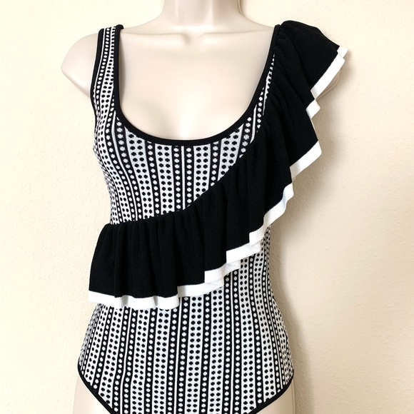 Bebe Dot Jacquard Knit Bodysuit - Picture 6 of 6